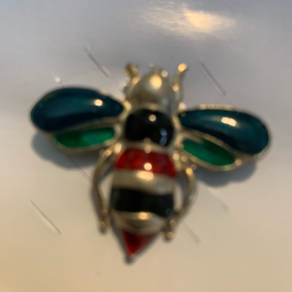Vibrant Striped Bee Brooch
